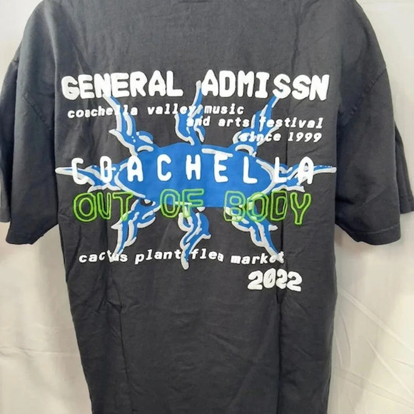 NWOT Cactus Plant Flea Market x Coachella 2022 T-Shirt Short Sleeve Black XL - Picture 5 of 6